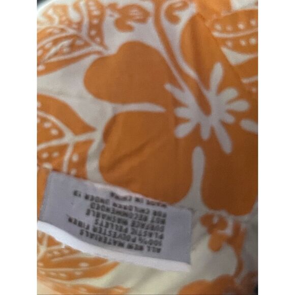 The Wow! Company Orange White Floral Hawaiian Print Teddy Bear Plush Stuffed Toy - Picture 8 of 9